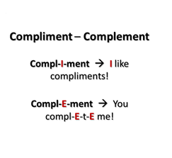 Compliment vs complement
