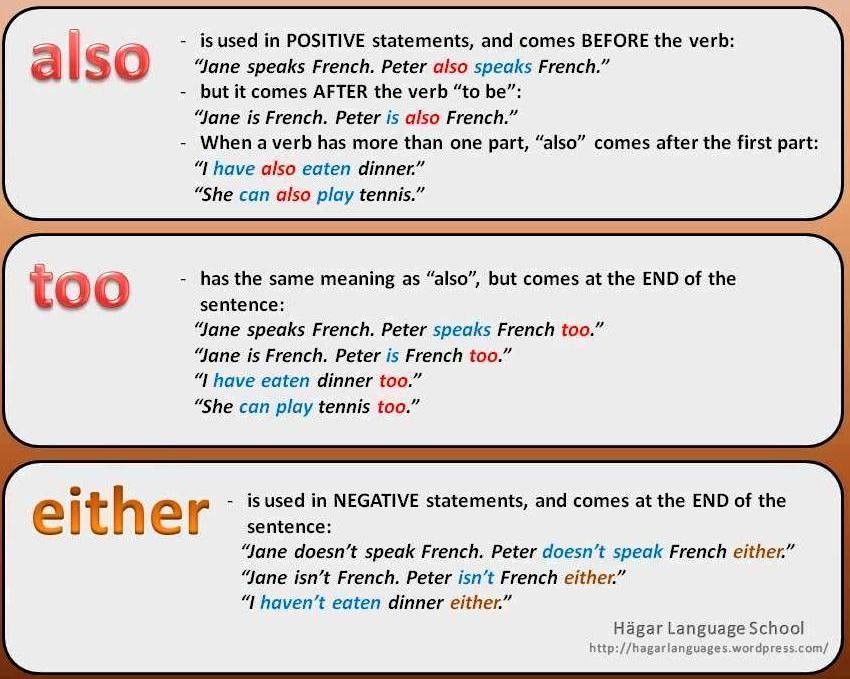 When To Use Also And Too Eage Tutor